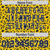 Custom Gold Navy Varsity Full-Zip Letterman Leopard Print Jacket Hoodie