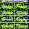 Custom Navy Neon Green Varsity Full-Zip Letterman Leopard Print Jacket Hoodie