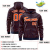 Custom Navy Orange Varsity Full-Zip Letterman Leopard Print Jacket Hoodie