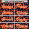 Custom Navy Orange Varsity Full-Zip Letterman Leopard Print Jacket Hoodie