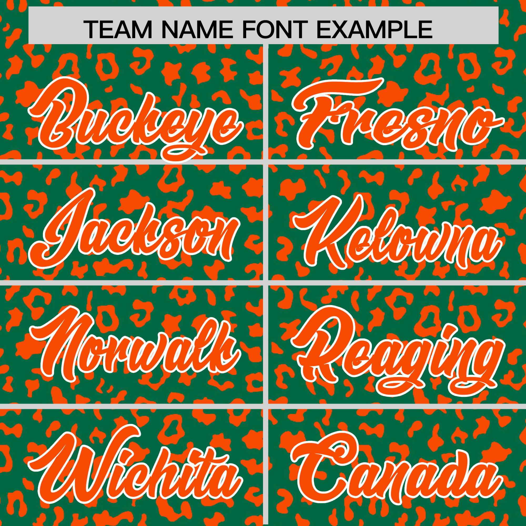 Custom Kelly Green Orange Varsity Full-Zip Letterman Leopard Print Jacket Hoodie