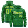 Custom Black Kelly Green Varsity Full-Zip Letterman Leopard Print Jacket Hoodie
