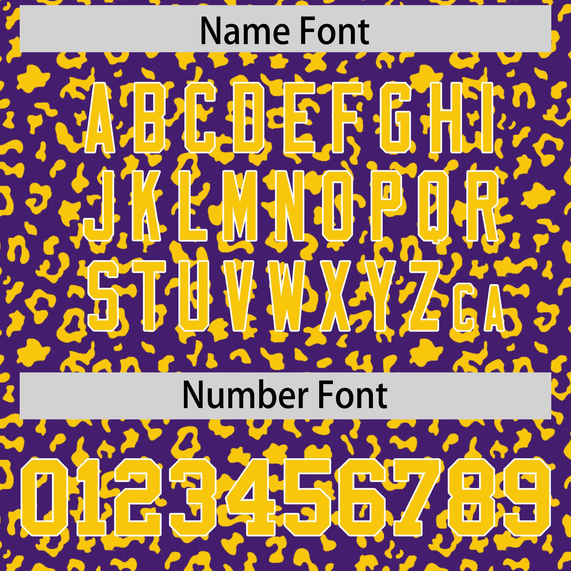 Custom Purple Gold Varsity Full-Zip Letterman Leopard Print Jacket Hoodie