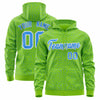 Custom White Kelly Green Varsity Full-Zip Letterman Leopard Print Jacket Hoodie