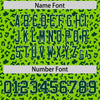 Custom White Neon Green Varsity Full-Zip Letterman Leopard Print Jacket Hoodie
