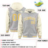 Custom Gray Cream Raglan Sleeves Varsity Full-Snap Letterman Two Tone Jacket Hoodie