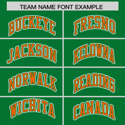 Custom Kelly Green Orange Raglan Sleeves Varsity Full-Snap Letterman Two Tone Jacket Hoodie