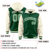 Custom Green Cream Raglan Sleeves Varsity Full-Snap Letterman Two Tone Jacket Hoodie