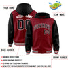 Custom Crimson Black Raglan Sleeves Varsity Full-Snap Letterman Two Tone Jacket Hoodie