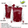 Custom Crimson White Raglan Sleeves Varsity Full-Snap Letterman Two Tone Jacket Hoodie