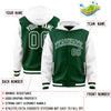 Custom Green White Raglan Sleeves Varsity Full-Snap Letterman Two Tone Jacket Hoodie