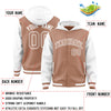 Custom Teabrown White Raglan Sleeves Varsity Full-Snap Letterman Two Tone Jacket Hoodie