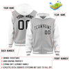 Custom Gray White Raglan Sleeves Varsity Full-Snap Letterman Two Tone Jacket Hoodie