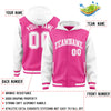 Custom Pink White Raglan Sleeves Varsity Full-Snap Letterman Two Tone Jacket Hoodie