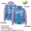 Custom Powder Blue Light Purple Raglan Sleeves Varsity Full-Snap Letterman Two Tone Jacket Hoodie