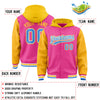 Custom Pink Gold Raglan Sleeves Varsity Full-Snap Letterman Two Tone Jacket Hoodie