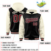 Custom Black Cream Raglan Sleeves Varsity Full-Snap Letterman Two Tone Jacket Hoodie
