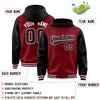 Custom Crimson Black Raglan Sleeves Varsity Full-Snap Letterman Two Tone Jacket Hoodie