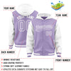 Custom Light Purple White Raglan Sleeves Varsity Full-Snap Letterman Two Tone Jacket Hoodie
