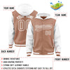 Custom Teabrown White Raglan Sleeves Varsity Full-Snap Letterman Two Tone Jacket Hoodie