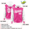 Custom Pink White Raglan Sleeves Varsity Full-Snap Letterman Two Tone Jacket Hoodie