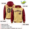 Custom Khaki Crimson Raglan Sleeves Varsity Full-Snap Letterman Two Tone Jacket Hoodie
