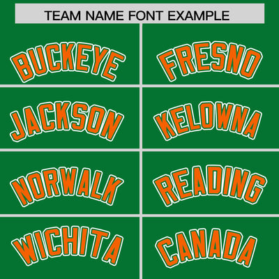 Custom Kelly Green Orange Raglan Sleeves Varsity Full-Snap Letterman Two Tone Jacket Hoodie
