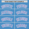 Custom Powder Blue Light Purple Raglan Sleeves Varsity Full-Snap Letterman Two Tone Jacket Hoodie