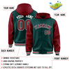 Custom Midnight Green Crimson Raglan Sleeves Varsity Full-Snap Letterman Two Tone Jacket Hoodie