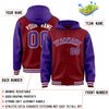 Custom Crimson Purple Raglan Sleeves Varsity Full-Snap Letterman Two Tone Jacket Hoodie