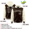 Custom Brown Cream Raglan Sleeves Varsity Full-Snap Letterman Two Tone Jacket Hoodie
