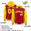 Custom Red Gold Raglan Sleeves Varsity Full-Snap Letterman Two Tone Jacket Hoodie