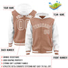 Custom Teabrown White Raglan Sleeves Varsity Full-Snap Letterman Two Tone Jacket Hoodie