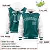 Custom Aqua White Raglan Sleeves Varsity Full-Snap Letterman Two Tone Jacket Hoodie