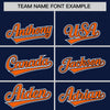 Custom Navy Orange Raglan Sleeves Varsity Full-Snap Letterman Two Tone Jacket Hoodie