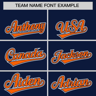 Custom Navy Orange Raglan Sleeves Varsity Full-Snap Letterman Two Tone Jacket Hoodie