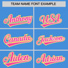 Custom Powder Blue Gold-Pink Raglan Sleeves Varsity Full-Snap Letterman Two Tone Jacket Hoodie