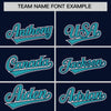 Custom Navy Aqua Raglan Sleeves Varsity Full-Snap Letterman Two Tone Jacket Hoodie