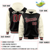 Custom Black Cream Raglan Sleeves Varsity Full-Snap Letterman Two Tone Jacket Hoodie