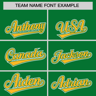 Custom Kelly Green Gold Raglan Sleeves Varsity Full-Snap Letterman Two Tone Jacket Hoodie