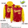 Custom Red Gold Raglan Sleeves Varsity Full-Snap Letterman Two Tone Jacket Hoodie