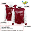 Custom Crimson White Raglan Sleeves Varsity Full-Snap Letterman Two Tone Jacket Hoodie