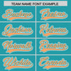 Custom Aqua Orange Raglan Sleeves Varsity Full-Snap Letterman Two Tone Jacket Hoodie