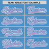 Custom Powder Blue Light Purple Raglan Sleeves Varsity Full-Snap Letterman Two Tone Jacket Hoodie