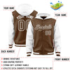 Custom Light Brown White Raglan Sleeves Varsity Full-Snap Letterman Two Tone Jacket Hoodie