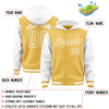 Custom Yellow White Raglan Sleeves Varsity Full-Snap Letterman Two Tone Jacket Hoodie