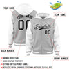 Custom Gray White Raglan Sleeves Varsity Full-Snap Letterman Two Tone Jacket Hoodie