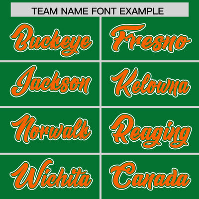 Custom Kelly Green Orange Raglan Sleeves Varsity Full-Snap Letterman Two Tone Jacket Hoodie