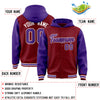 Custom Crimson Purple Raglan Sleeves Varsity Full-Snap Letterman Two Tone Jacket Hoodie