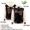 Custom Black Cream Raglan Sleeves Varsity Full-Snap Letterman Two Tone Jacket Hoodie